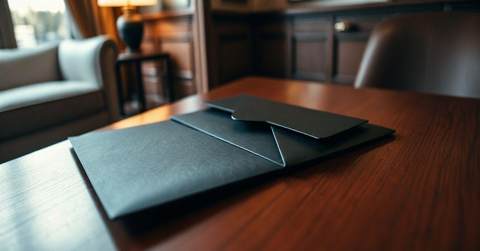 Envelope preto é a escolha ideal para elegância e sofisticação em suas correspondências.