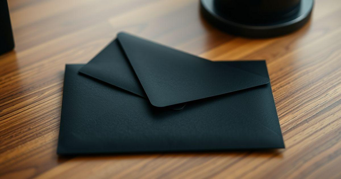Envelope preto é a escolha perfeita para dar um toque de elegância às suas correspondências